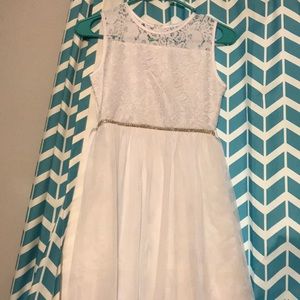 White dress with ribbon